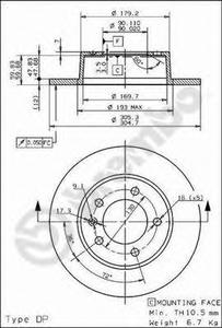 Тормозной диск BREMBO 08.9371.10