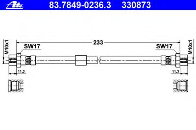 Тормозной шланг ATE 83.7849-0236.3