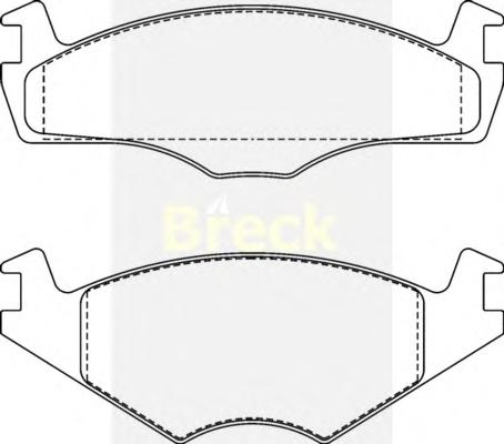 Комплект тормозных колодок, дисковый тормоз BRECK