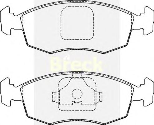 Комплект тормозных колодок, дисковый тормоз BRECK