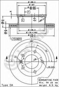 Тормозной диск BREMBO 09.7314.14