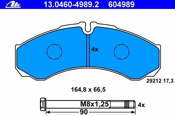 Комплект тормозных колодок, дисковый тормоз ATE