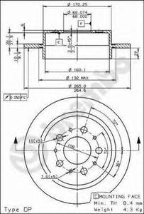 Тормозной диск BREMBO 08.7768.10