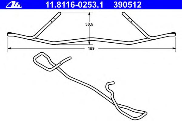 Пружина, тормозной суппорт ATE