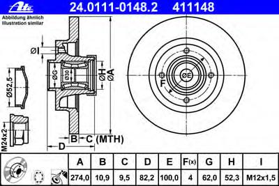 Тормозной диск ATE 24.0111-0148.2