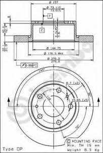 Тормозной диск BREMBO 08.7219.10