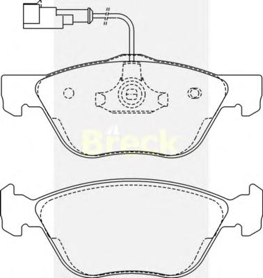 Комплект тормозных колодок, дисковый тормоз BRECK
