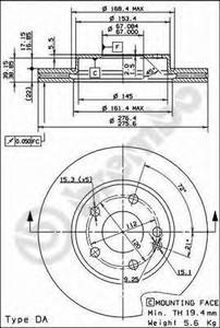 Тормозной диск BREMBO 09.8680.11
