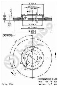 Тормозной диск BREMBO 09.4765.14