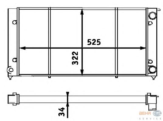 Радиатор, охлаждение двигателя HELLA