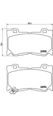 Комплект тормозных колодок, дисковый тормоз BREMBO