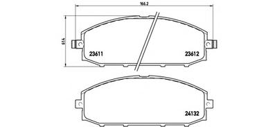 Комплект тормозных колодок, дисковый тормоз BREMBO P56041