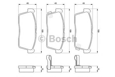 Комплект тормозных колодок, дисковый тормоз BOSCH 0 986 424 695