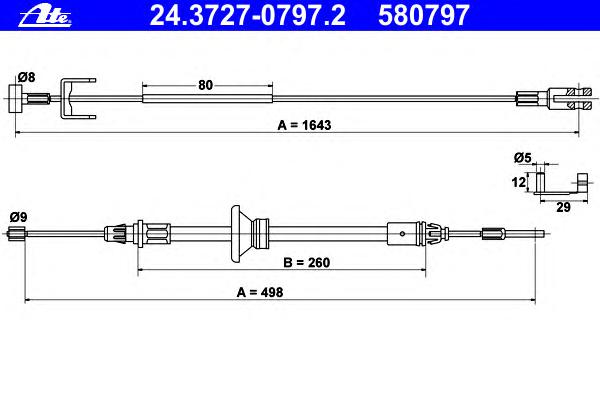 Трос ручника ATE