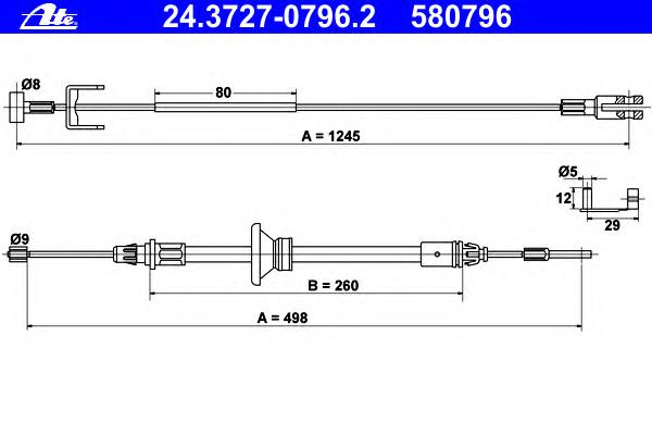 Трос ручника ATE