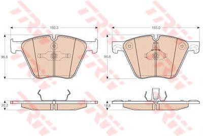 Комплект тормозных колодок, дисковый тормоз TRW GDB1964
