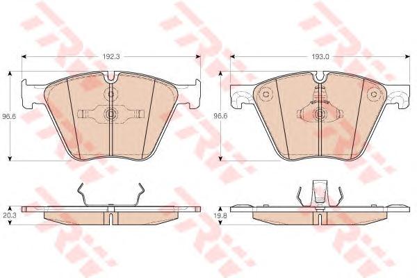 Комплект тормозных колодок, дисковый тормоз TRW