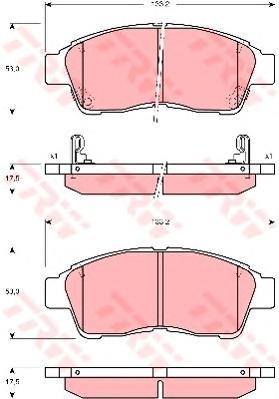 Комплект тормозных колодок, дисковый тормоз TRW