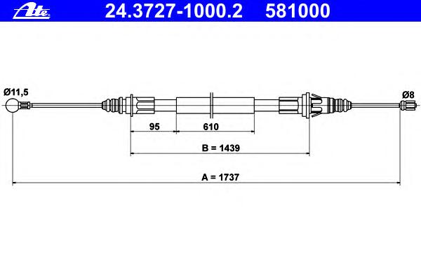 Трос ручника ATE
