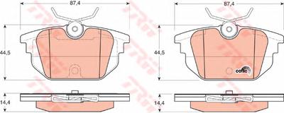 Комплект тормозных колодок, дисковый тормоз TRW GDB1333