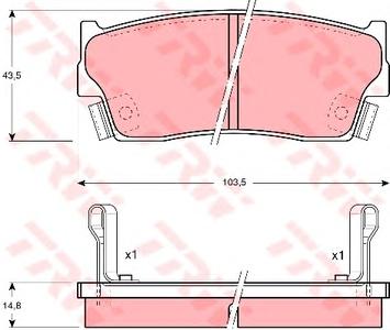 Комплект тормозных колодок, дисковый тормоз TRW GDB885