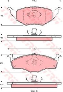 Комплект тормозных колодок, дисковый тормоз TRW GDB1375