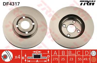 Тормозной диск TRW DF4317
