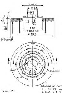 Тормозной диск BREMBO 09.9369.11