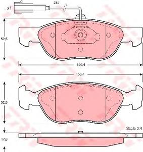 Комплект тормозных колодок, дисковый тормоз TRW GDB1387