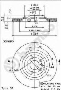 Тормозной диск BREMBO 09.8842.21