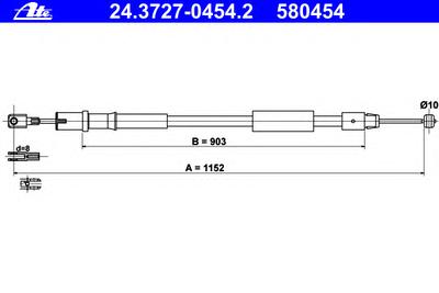 Трос ручника ATE 24.3727-0454.2