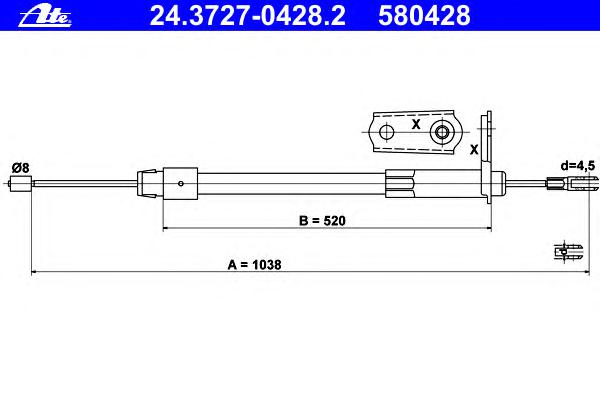 Трос ручника ATE