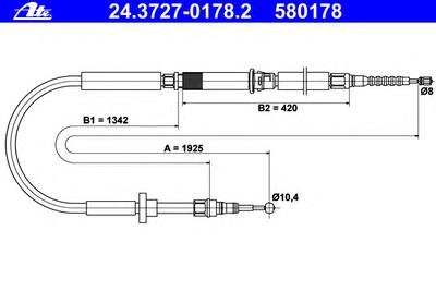 Трос ручника ATE 24.3727-0178.2