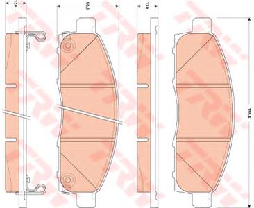 Комплект тормозных колодок, дисковый тормоз TRW GDB3502