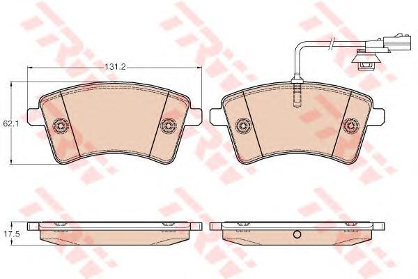 Комплект тормозных колодок, дисковый тормоз TRW