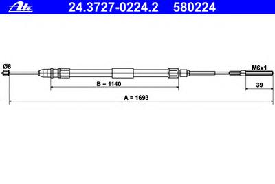 Трос ручника ATE 24.3727-0224.2