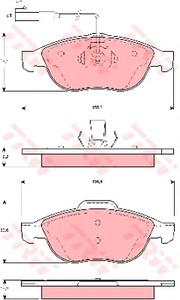 Комплект тормозных колодок, дисковый тормоз TRW GDB1444