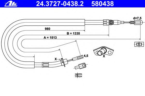 Трос ручника ATE