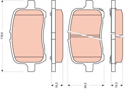 Комплект тормозных колодок, дисковый тормоз TRW GDB1755