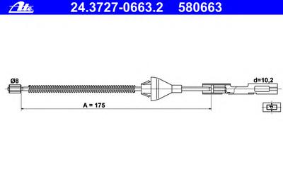 Трос ручника ATE 24.3727-0663.2