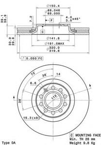 Тормозной диск BREMBO 09.A598.11