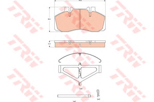 Комплект тормозных колодок, дисковый тормоз TRW