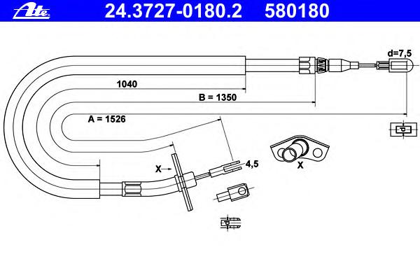 Трос ручника ATE