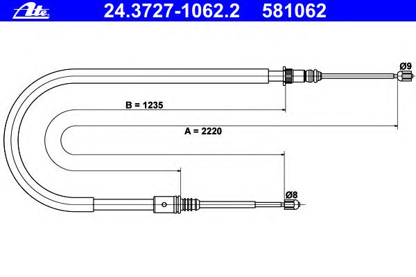 Трос ручника ATE