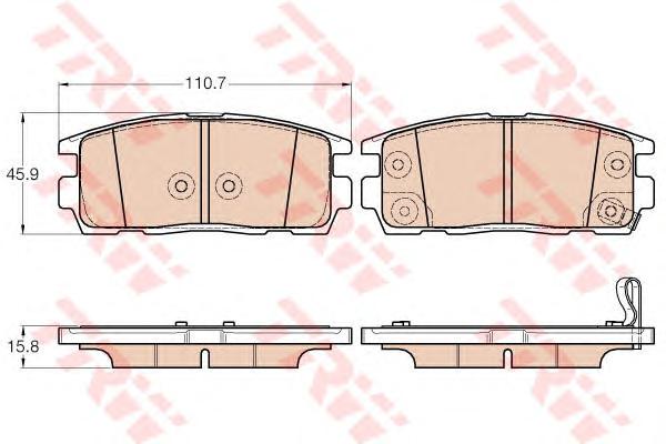 Комплект тормозных колодок, дисковый тормоз TRW