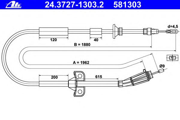 Трос ручника ATE
