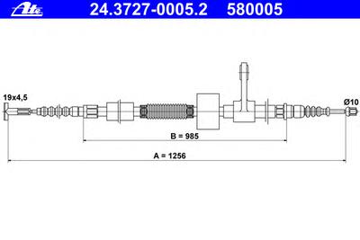 Трос ручника ATE 24.3727-0005.2