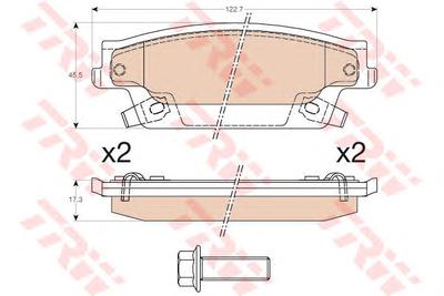 Комплект тормозных колодок, дисковый тормоз TRW GDB4452