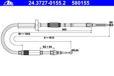 Трос ручника ATE 24.3727-0155.2