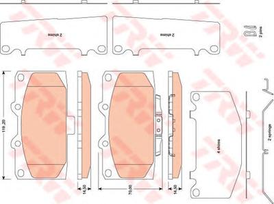 Комплект тормозных колодок, дисковый тормоз TRW GDB3470